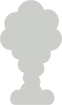 Flat Style Simple Smoke Cloud Effect Element Isolated on White vector