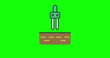 Soil moisture sensor animation with water drop symbol in farmland used for smart farming IoT agriculture irrigation and precision farming monitoring video