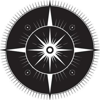 Navigate with confidence using this compass rose, perfect for adventurers and nautical themes vector