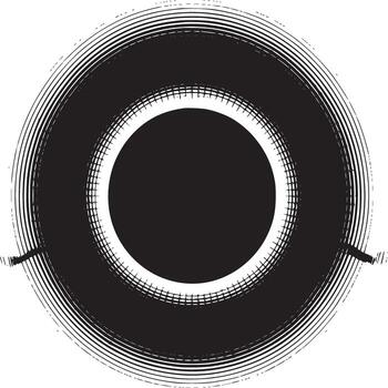 A black and white concentric circles pattern with a central black circle on a white background vector