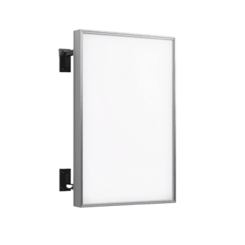 Illuminated rectangle advertisement display mockup with transparent space for design insertion png