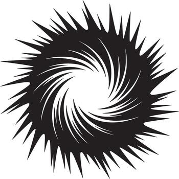 Abstract monochrome vortex with sharp edges spiraling inward on a white background illustration vector