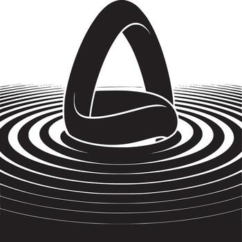 resumen negro y blanco óptico espejismo presentando un triangular forma terminado concéntrico círculos modelo vector