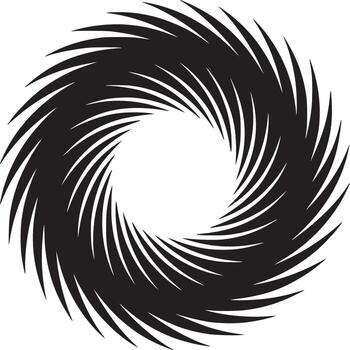 A graphic design of a black and white spiral with sharp edges creating a vortex like appearance vector