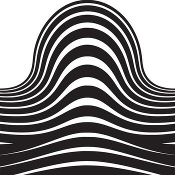 resumen negro y blanco curvo líneas creando un ondulado modelo en un blanco antecedentes diseño elemento vector