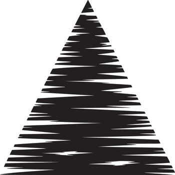 resumen negro triángulo forma con horizontal líneas en un blanco antecedentes en un minimalista estilo vector