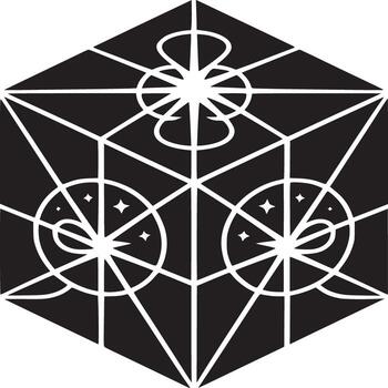 Elegant geometric cube pattern with star details makes a stunning modern design element for your projects vector