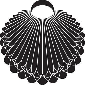 un gráfico diseño presentando un negro y blanco circular modelo parecido a un estilizado collar o cáscara forma vector