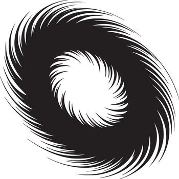 Black and white abstract vortex design with swirling lines creating a dynamic and hypnotic pattern vector