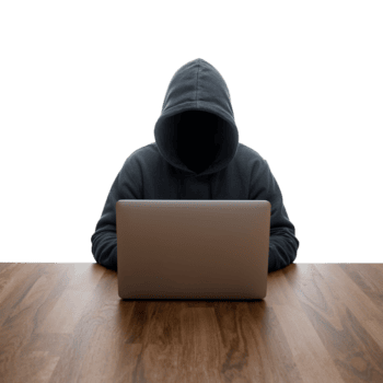 anonym figur arbetssätt på bärbar dator mot en skarp miljö, skapande intrig och digital mysterium png