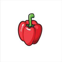 Red bell peppers are often used in dishes. vector