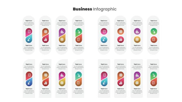 Elegant timeline infographic template set for workflow visualization vector
