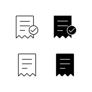 User Interface Invoice and Receipt Icons in Glyph and Line Variation vector