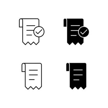 Web Dashboard Invoice and Receipt Icons in Mixed Line and Solid vector