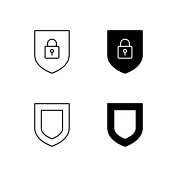 Web Dashboard Security and Shield Icons in Mixed Line and Solid vector