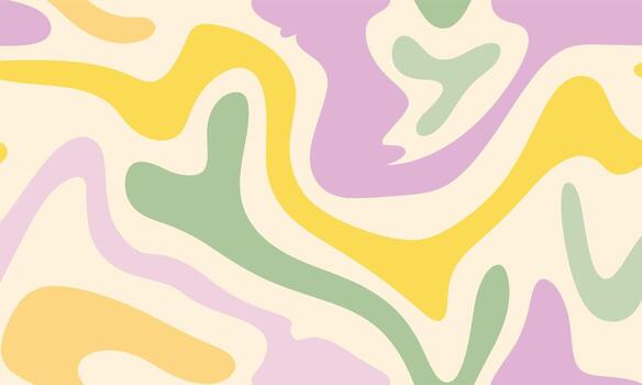 Groovy abstract background with pastel color waves vector