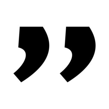 Closing quotation marks punctuation symbol minimal typographic design icon vector