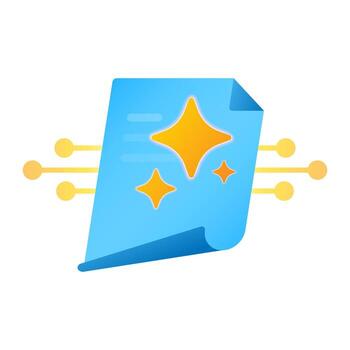 artificial inteligencia documento automatización ilustración. plano diseño de digital documento con ai icono. inteligente flujo de trabajo, ai herramientas para productividad, y automatizado oficina Tareas vector