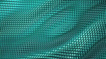 Floating wall of green cubes with metallic reflection video