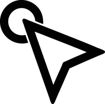negro cursor icono ilustrando ratón puntero para digital interfaz navegación vector