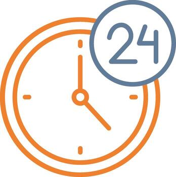24 Hours Support Elegant Flat Illustration vector