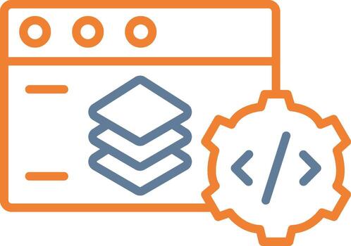 Full Stack Thin Line Element vector