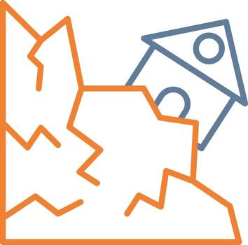 Landslide Sharp Line Mark vector