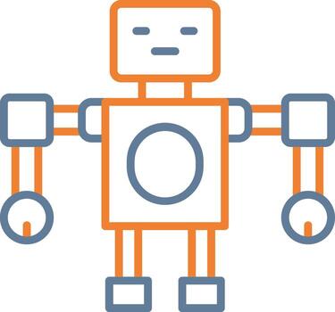 Robot Monotone Sketch Design vector