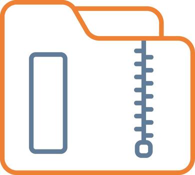 Compressed Folder Futuristic UI Mark vector