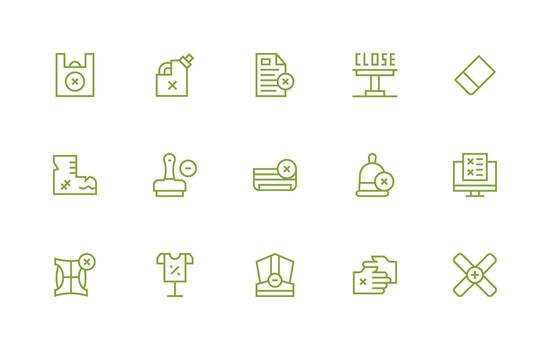 15 Icons for Cancel in Regular Line Format vector