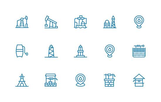 bien icono conjunto con 15 regular línea gráficos vector