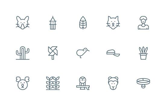 15 Icons for Simple Design in Regular Line Format vector