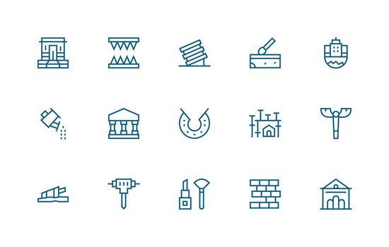 15 Regular Line Style Icons from Foundation Collection vector