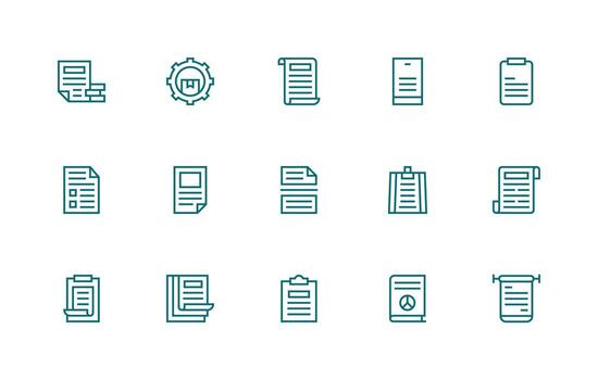 Guidelines featuring 15 Icons in Regular Line Design vector