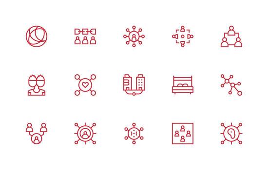 15 Regular Line Designs for Shared Icons vector