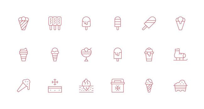 18 Minimal Line Icons for Frozen Graphics vector