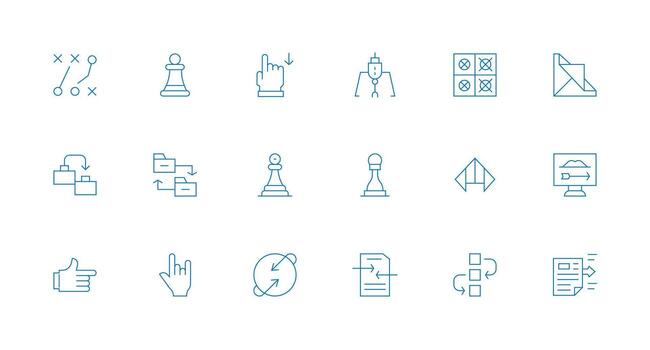 18 Minimal Line Style Icons from Move Collection vector