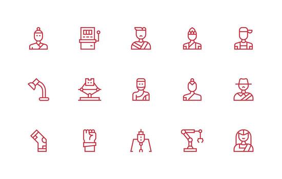 Arm featuring 15 Icons in Regular Line Design vector