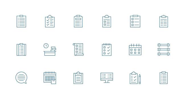 Tasks including 18 Minimal Line Illustrations vector