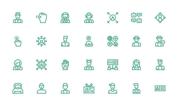 28 negrita línea íconos para usuario gráficos vector