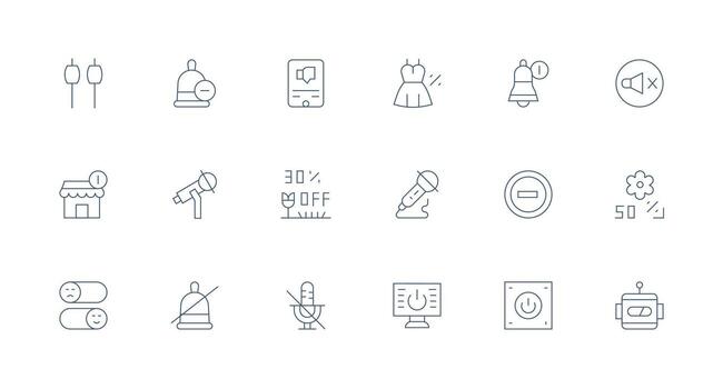 Off featuring 18 Icons in Minimal Line Design vector