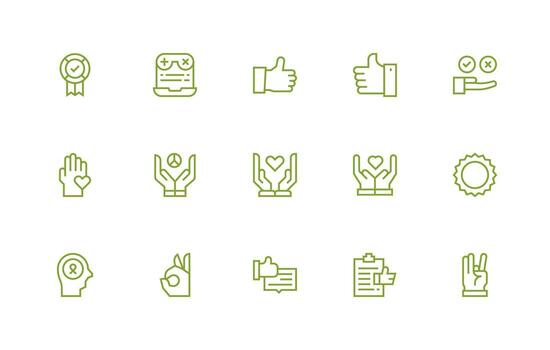 15 Regular Line Vectors for Acceptance Theme