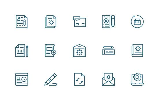 regular línea estilo actualizar íconos con 15 vectores