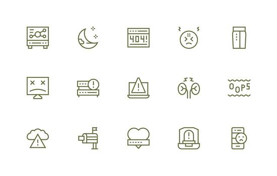 Offline Set with 15 Regular Line Icons vector