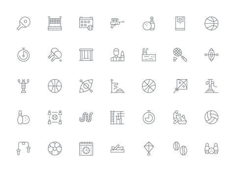 Light Line Icons from Activity Set with 35 Vectors