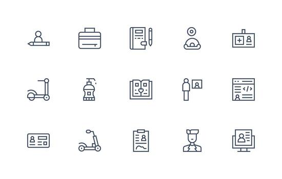 15 Icons for Personal in Regular Line Format vector