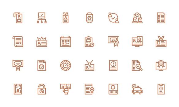 28 Icons for Verification in Bold Line Format vector
