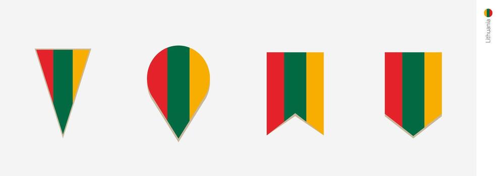 Lithuania flag in vertical design vector