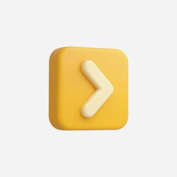 3D yellow button with a white arrow, embodying modern interface design. vector