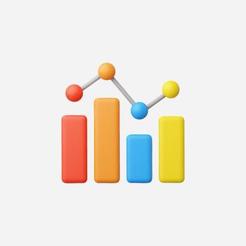 Colorful bar chart symbolizing data analysis and growth. vector